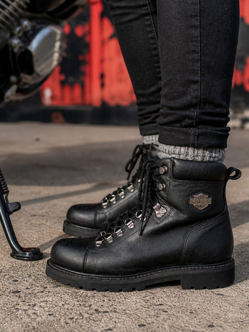 Harley-Davidson Biker Boots Women’s 10 Black Leather Lace Up Ankle